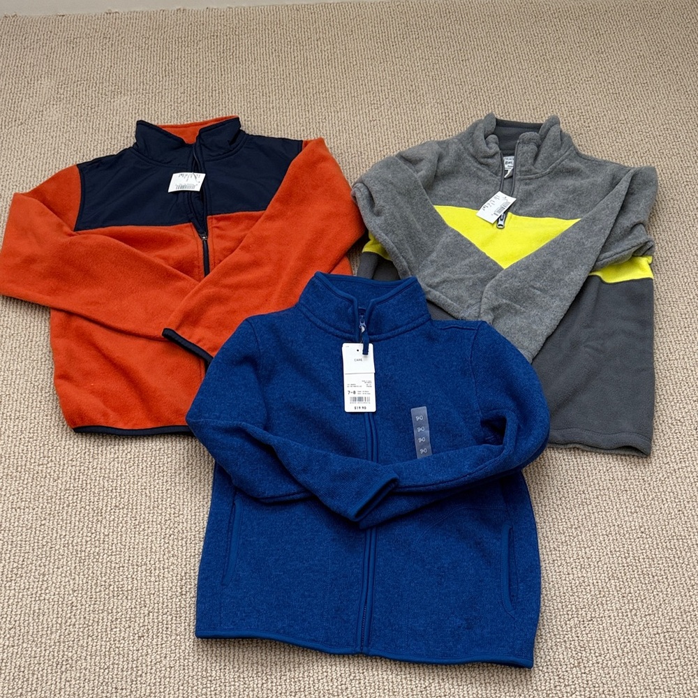 NWT 3 piece Boys Fleece Jackets Top - Uniqlo and Children Place